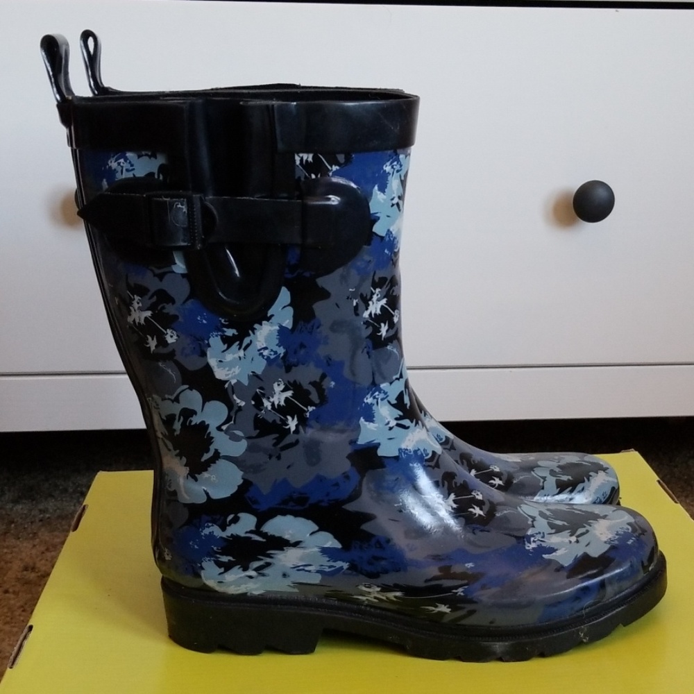 Capelli Blue Floral Rain Boots